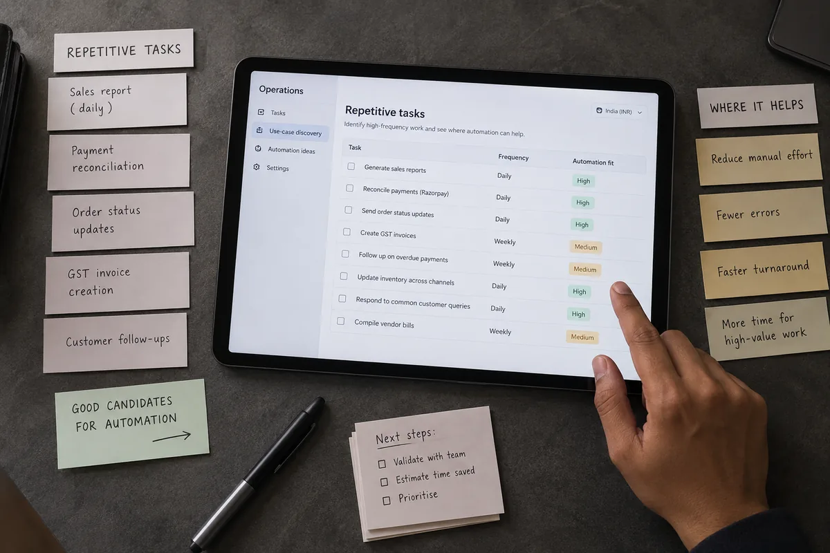 Illustrative use-case discovery concept for ai automation