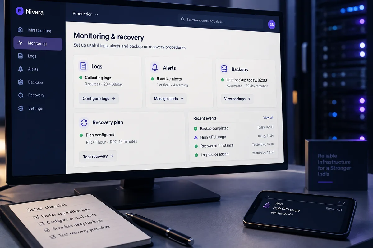 Illustrative monitoring & recovery concept for cloud infrastructure
