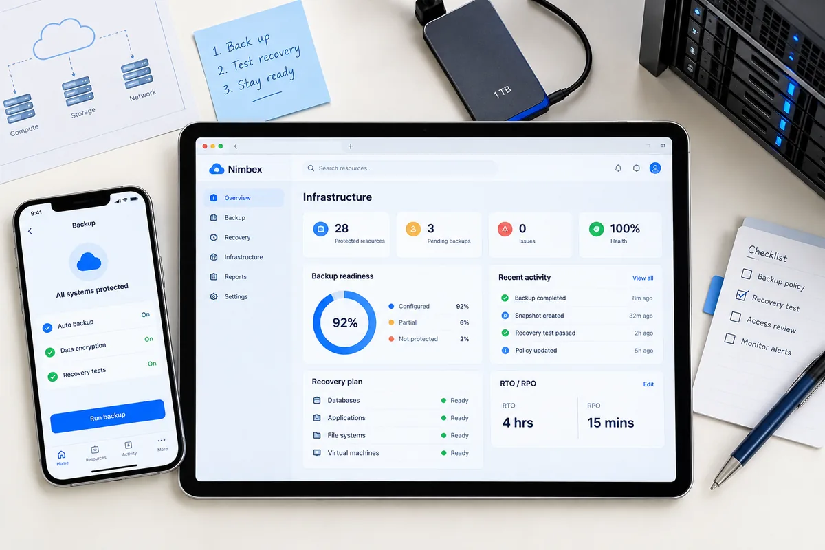 Illustrative concept: A business improving backup and recovery readiness