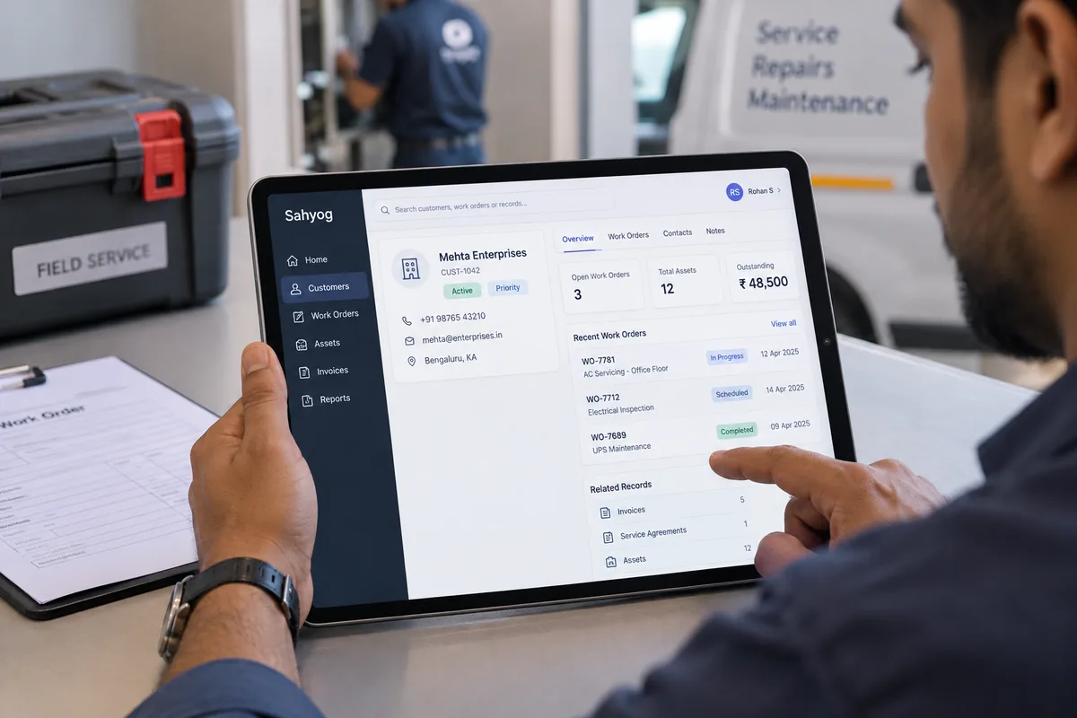 Illustrative crm & operational systems concept for custom software