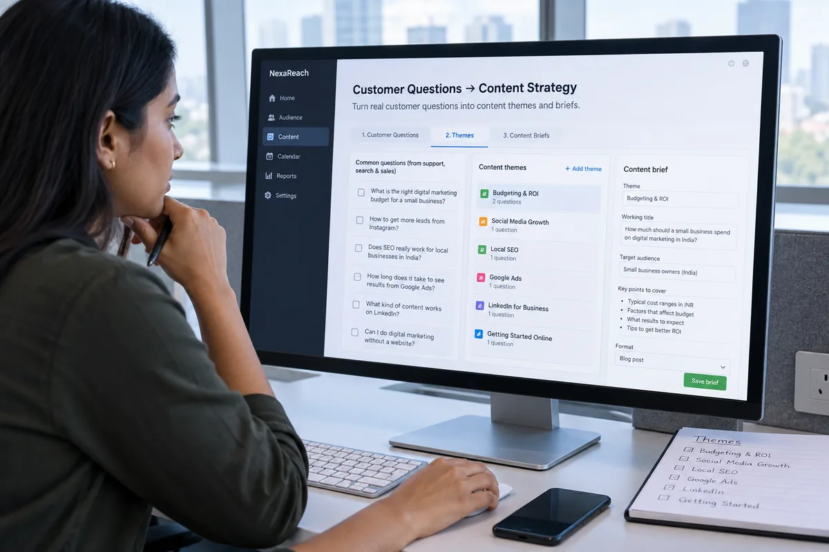 Illustrative content strategy concept for digital marketing