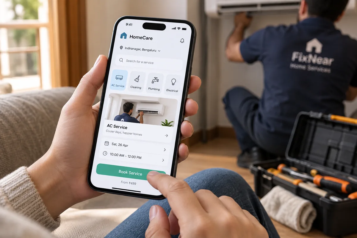 Illustrative concept: A customer booking and service app