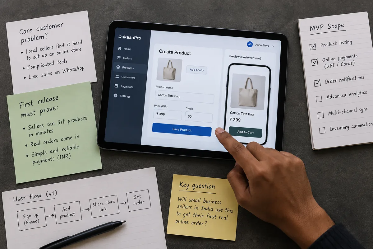 Illustrative mvp definition concept for saas development