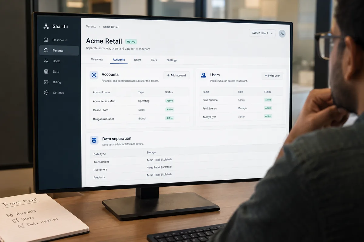 Illustrative multi-tenant architecture concept for saas development