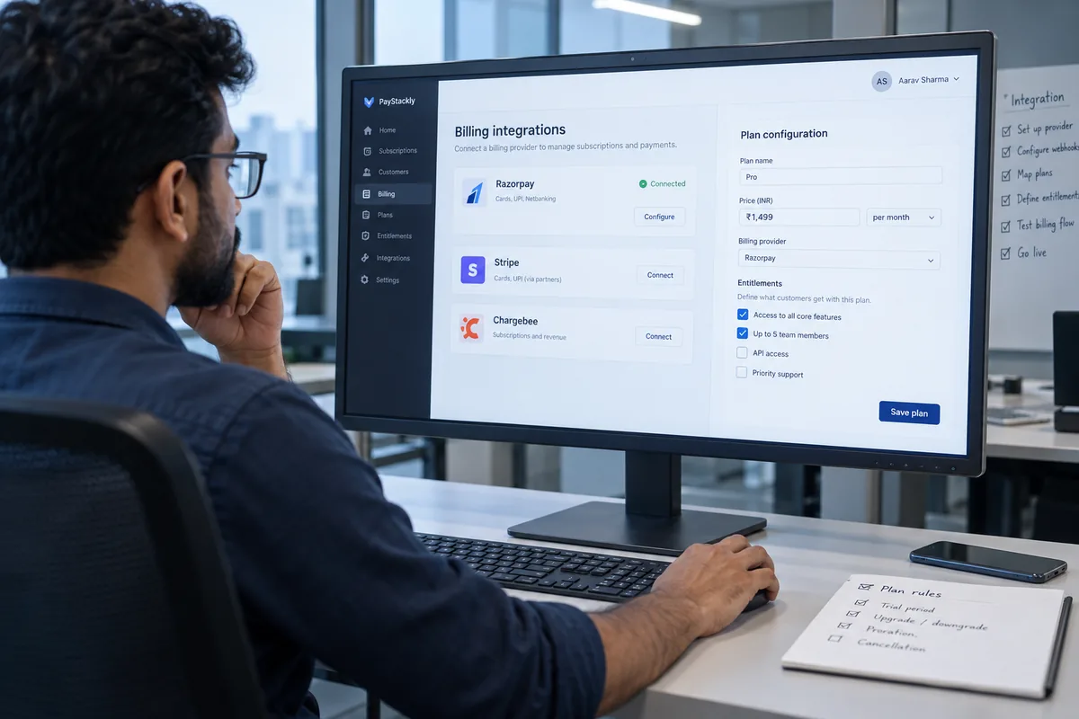 Illustrative subscriptions & billing concept for saas development