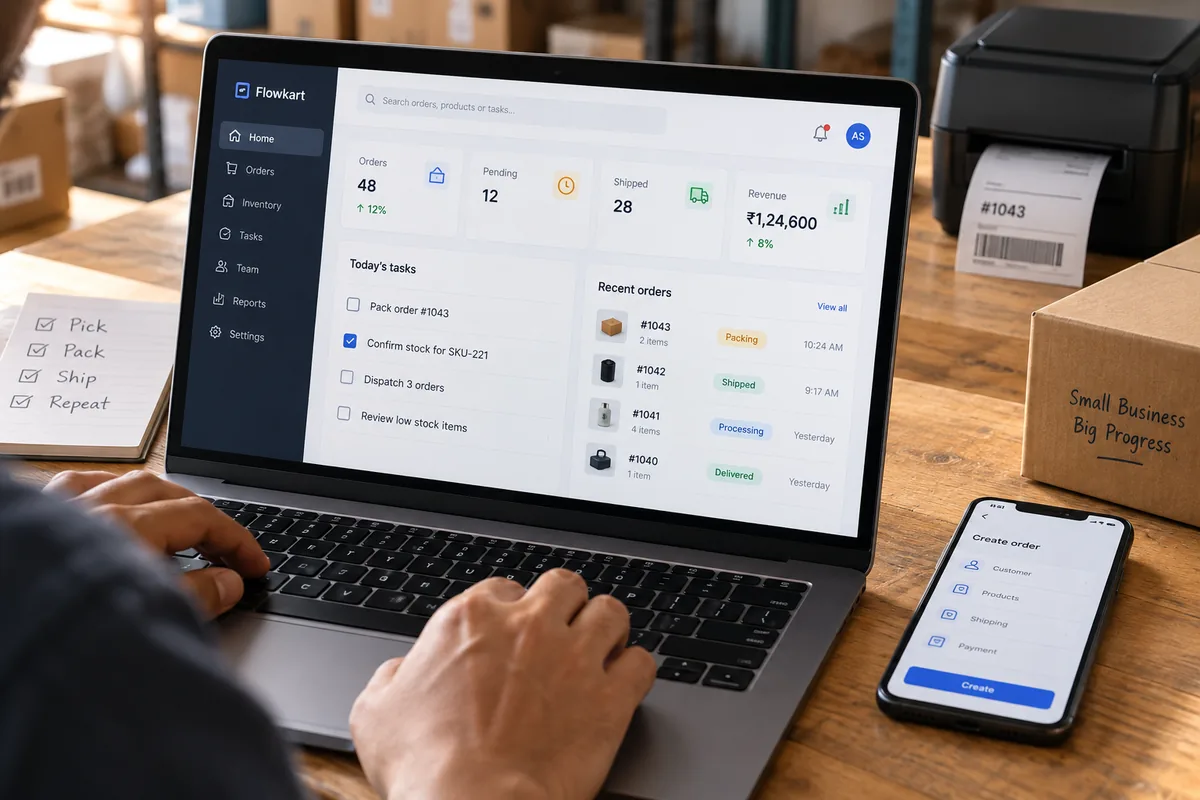 Illustrative concept: A B2B workflow product for small businesses