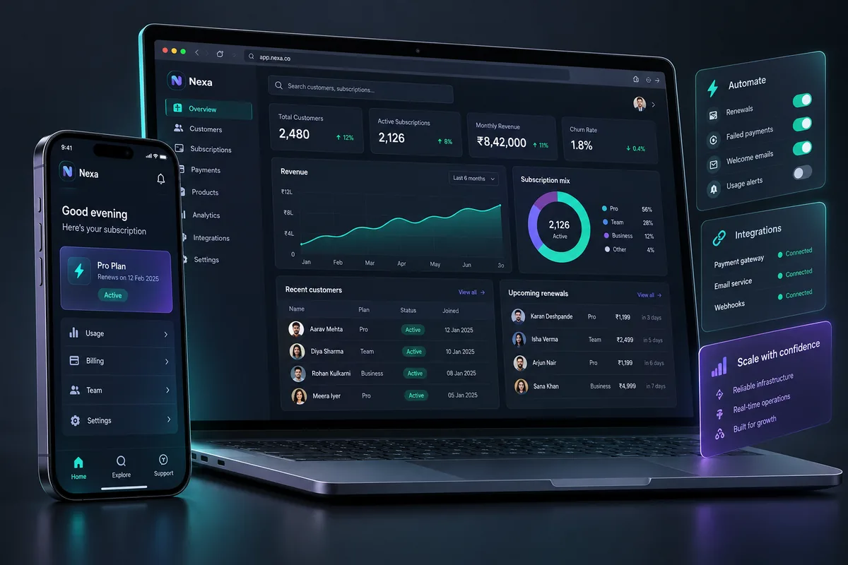 Illustrative concept: A subscription-based customer platform