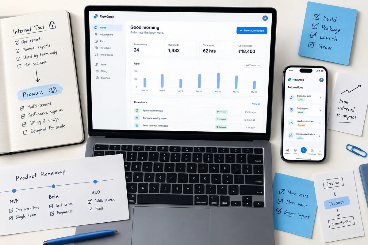 Illustrative concept: An internal tool becoming a commercial product