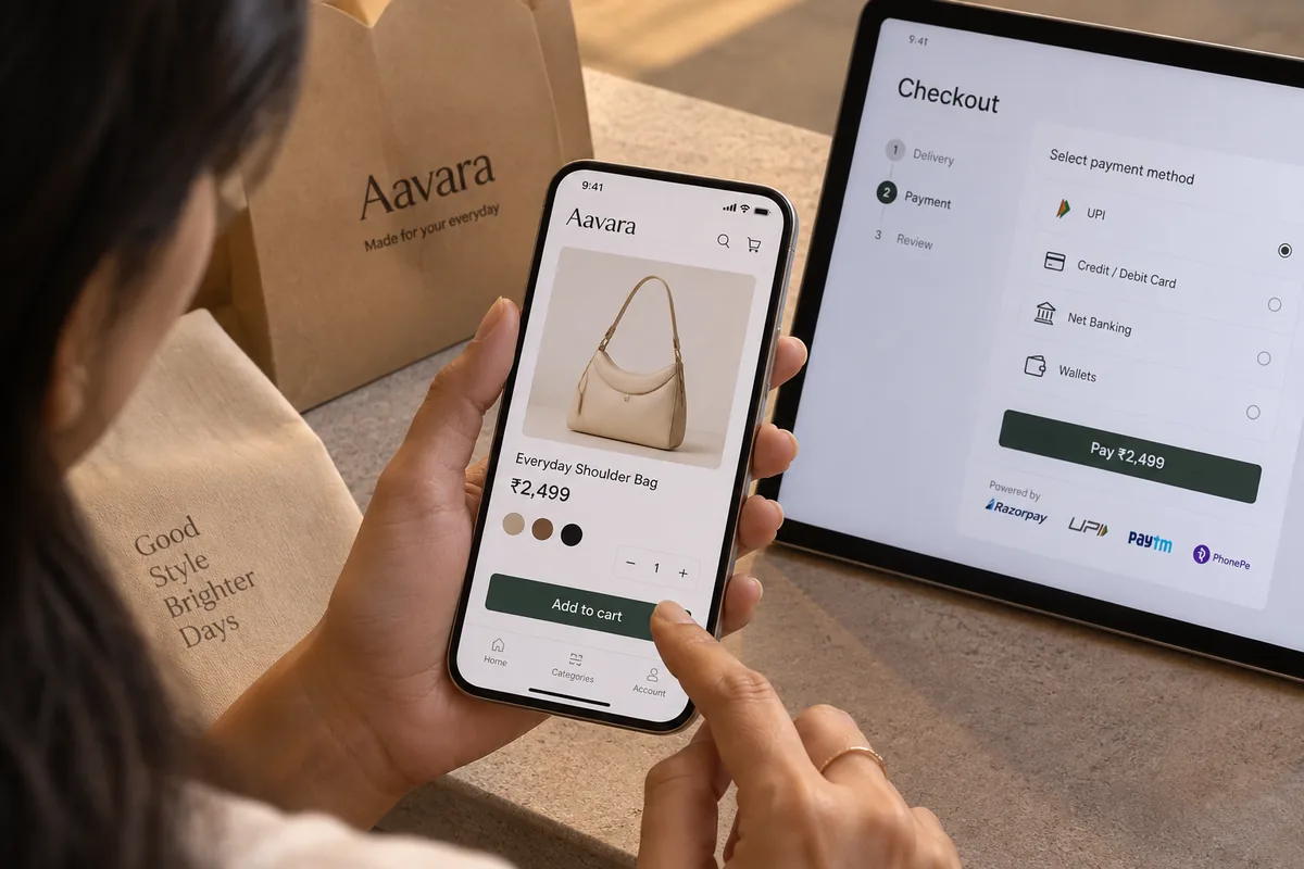 Illustrative e-commerce experiences concept for web development