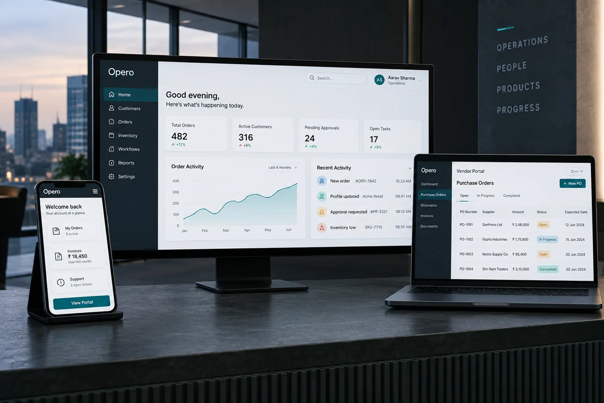 Illustrative custom web applications concept for web development